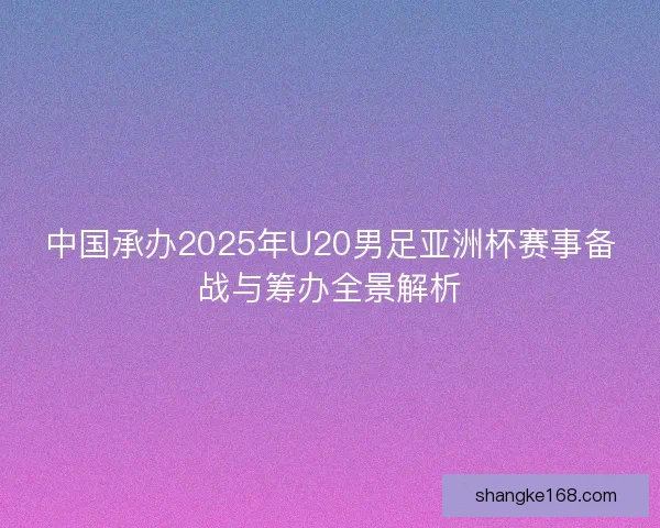 中国承办2025年U20男足亚洲杯赛事备战与筹办全景解析