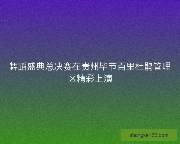 舞蹈盛典总决赛在贵州毕节百里杜鹃管理区精彩上演