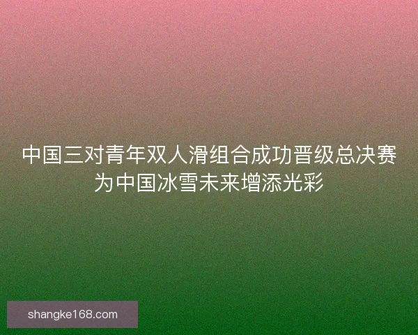 中国三对青年双人滑组合成功晋级总决赛为中国冰雪未来增添光彩